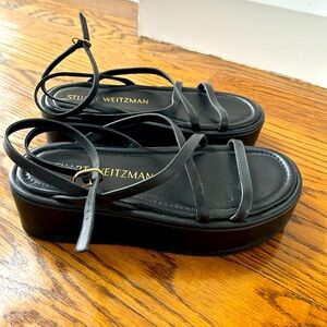 Stuart Weitzman black sandals, 7.5, new